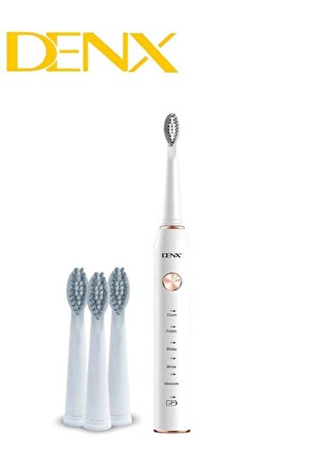 Denx Electric Toothbrush with 3 Brush Heads, Ultrasonic Motor, 5 Modes, Rechargeable, IPX7 Waterproo