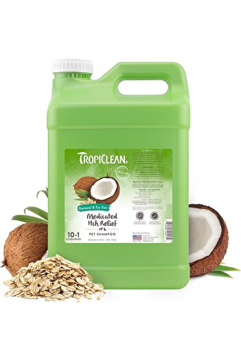 Tropiclean شامبو طبي للكلاب لعلاج الحساسية والحكة | شامبو بشجرة الشاي والشوفان للكلاب