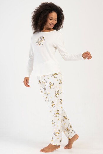 VİENETTA Women's Cotton Long Sleeve Pajama Set, 405335