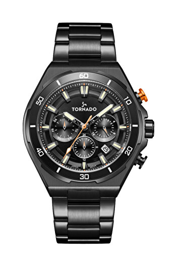 Tornado Stellar X Men's Multi Function Black Dial Watch - T24104-BBBB