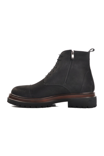 AYK'S Μαύρες ανδρικές μπότες από γνήσιο δέρμα Nubuck Br-45002 M