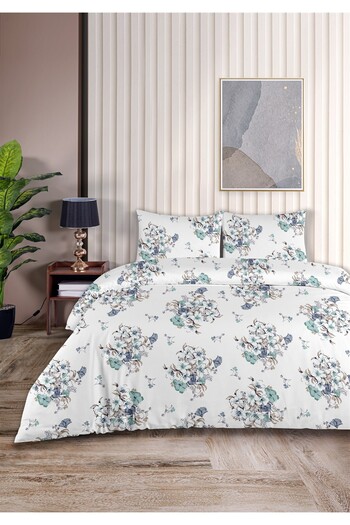 Evim Freesia 100% Cotton Double Duvet Cover Set 200X220Cm Indigo Green