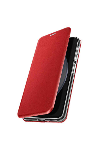 Gekko Mobile Book Case for Samsung A25, with Magnet, Card Pocket, Stand Function, -Leather, Elegance, Red