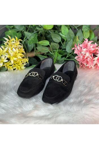 MEY Elegant Buckle Suede Ballet M1001