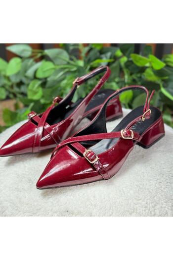 MEY Square Toe Belted Heel Ballet M1072