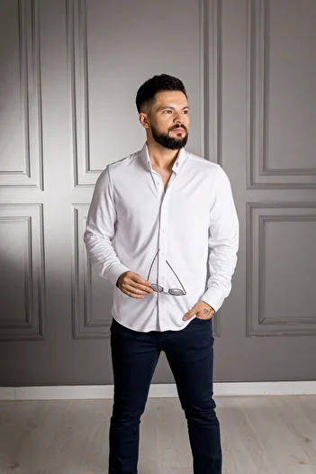 Sarar Interview Carina Modal White Shirt