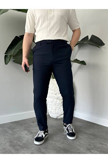 KHAYN ERKEK SLİM FİT İTALYAN KESİM KEMERLİ NORMAL BEL KUMAŞ PANTALON KHKP2048