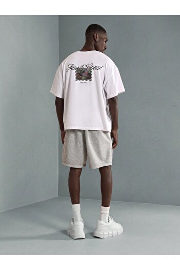 ACTIVE MODA -Men's Cotton Printed Studios Tshirt-Shorts Set 2-Pack Oversize Large Size
