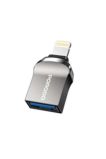 porodo USB A to Lightning Adapter, Zinc Alloy, Fast Data Transfer, Universal Compatibility, Plug & P
