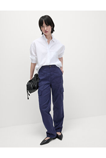 Marks & Spencer Liyosel Kargo Orta Bel Straight Fit Pantolon