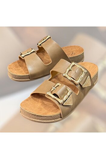İpek Piomi Women's Double Buckle Orthopedic Soft Soft Sole Slippers