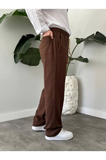 KHAYN ERKEK BOL KESİM PAMUKLU YAZLIK LASTİKLİ BEL KETEN PANTALON KHKP2050