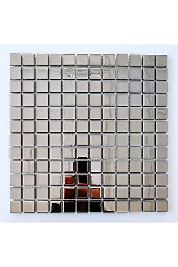 MozaiKristaL Hobi ve Sanatsal Çalışmalar için 23x23x4mm. Gümüş Krom 30x30cm. Fileli Kristal Mozaik