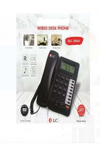 Generic DLC-39041 Wired Desk Phone for Office Hotel and Living Room Black