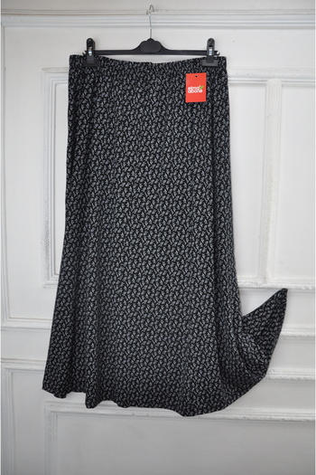 elma abone Plus Size Pigment Combed Cotton Elastic Mother's Skirt