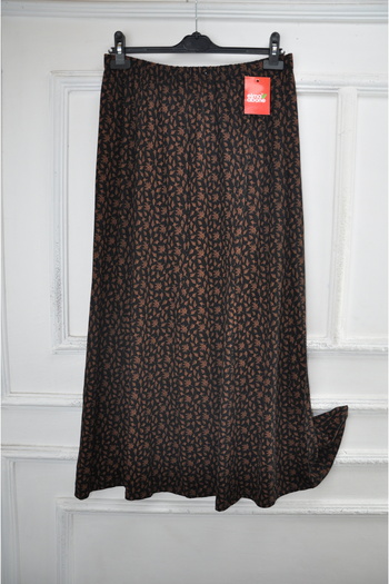 elma abone Plus Size Pigment Combed Cotton Elastic Mother's Skirt