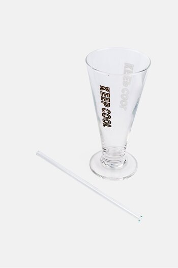 Ritzenhoff & Breker Glass Ice Cream Tumbler With Straw 330 ml, Transparent
