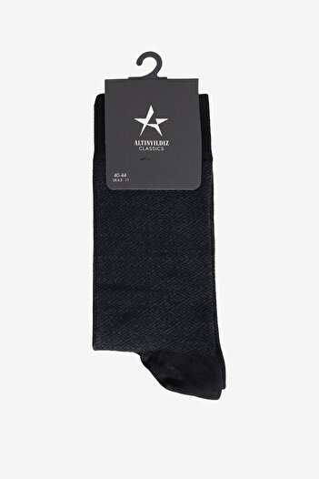 ALTINYILDIZ CLASSICS Men's Black-Grey Patterned Single Socks