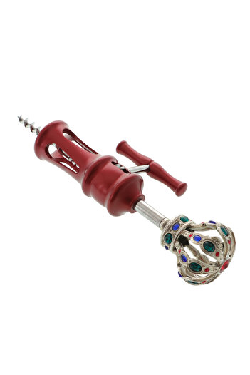 GiftExpress Burgundy metal professional corkscrew with crown