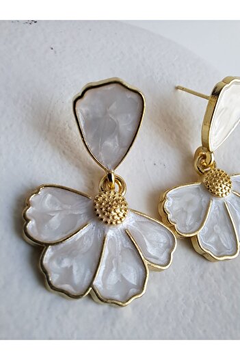 BHR AKSESUAR Gold Dangle Flower Earrings