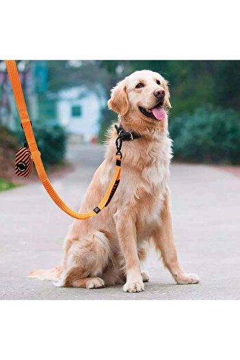 Amai Keto dog leash, nylon, orange/white/black, 106-140 cm