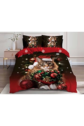 OEM Double Bed Sheet Set, Christmas 3D Model, 6 Pieces, Cotton Finet