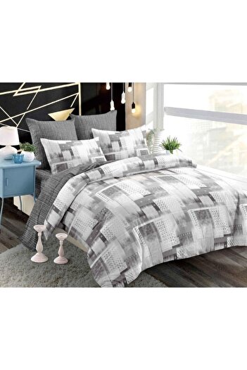 OEM Double bed linen set, Finet, fitted sheet, abstract, 6 pieces, 180x200cm, G