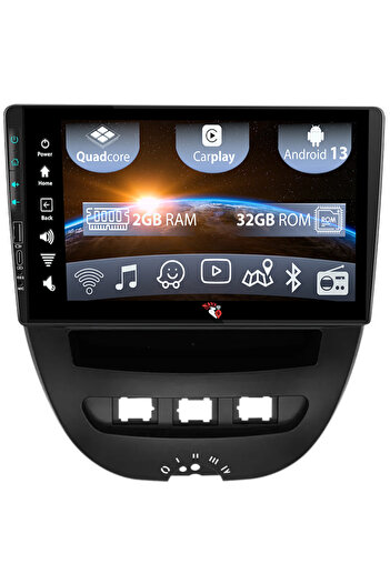 navi-it Navigatie dedicata Peugeot 107 2009-2015, USB&Butoane fizice frontale, Android 13, Wireless Carplay