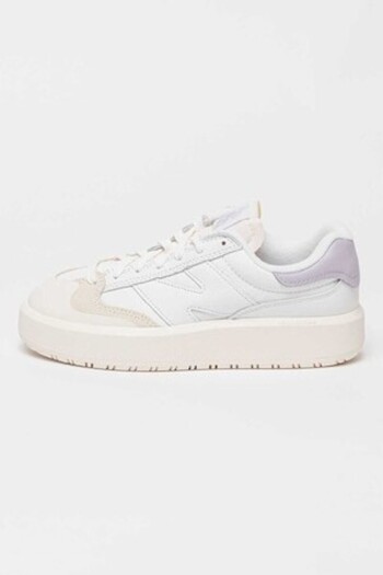New Balance , Sport Shoes with Suede Overlays 302, White, Lilac, Size 8.5