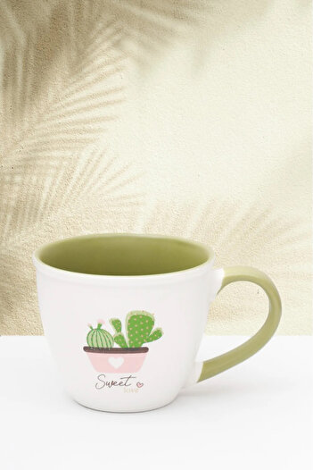 HOMENIVA 1 Cactus Porcelain Mug - Porcelain Mug