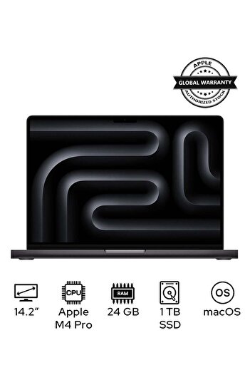 Apple MacBook Pro MX2J3 Liquid XDR Retina 14-Inch, M4 Pro Chip, 24GB RAM, 1TB SSD ENG ARABIC KEYBOARD
