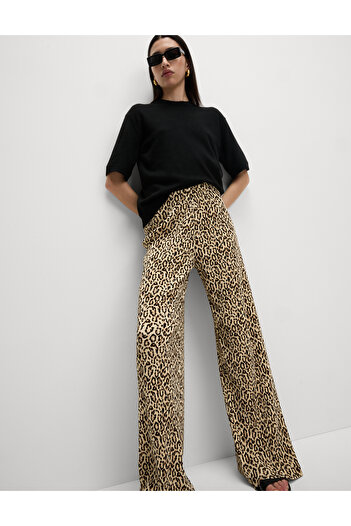 Marks & Spencer Leopar Desenli Wide Leg Pantolon