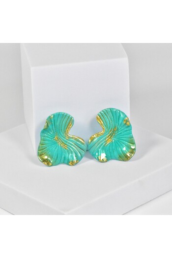 NARRU Handmade earrings, turquoise and gold, Antheia 19