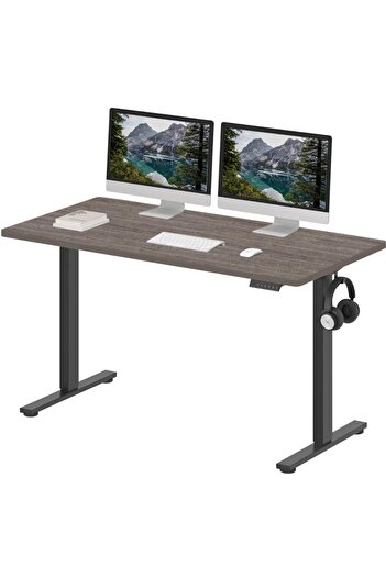 Mahmayi Flexispot 140 x 75cm Electric Standing Desk, Height Adjustable Workstation Desk - Whiteriver Grey