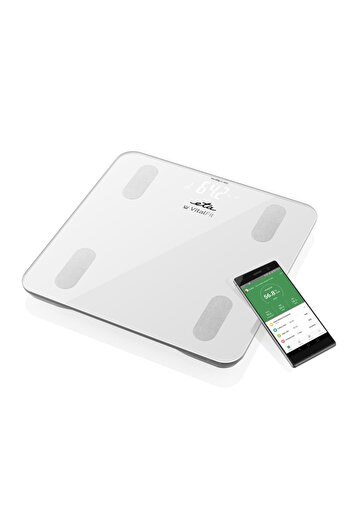 ETA Smart Scale Vital Fit 6781 90000, 180 Kg, Bluetooth, 6 mm tempered glass, white
