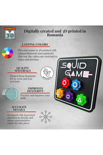 Lulu's Prints Set mini-joc coreean tip Gonggi, insiprat din Squid Games, multicolor, plastic, 80x80x7 mm