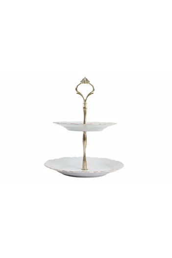 Porland Queen gold gilded 2 layer cookie plate 21cm