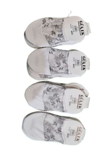 gülek Set 12 women's short socks, transparent model, 80% cotton, size 36-40, white