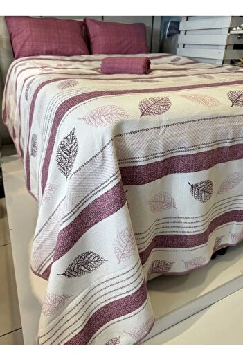 KIZILELMADA Purple Leaf Patterned Single Pique – 160X240 cm |   Elegance and Lightness from Nature