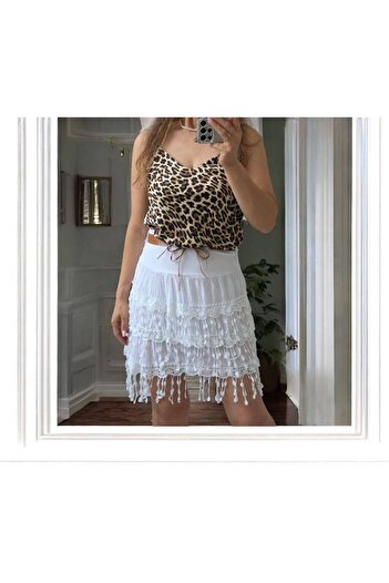 GLAMSI 3 Piece Set – Cotton Skirt, Satin Tank Top & Belt
