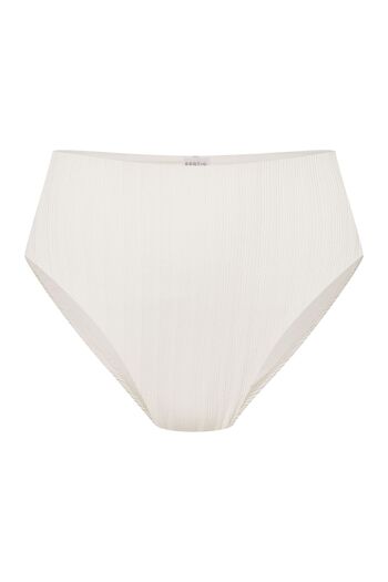 ESOTIQ High Waist Bikini Bottom Brief Ribbed with Slimming Effect | Pearl