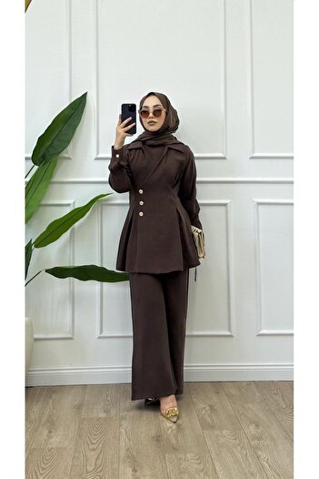 HİJAB STORE Modal Suit Brown