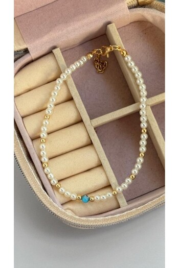 MUTENA Bijouterie Colored Pearl Anklet - Pearl Stone Anklet