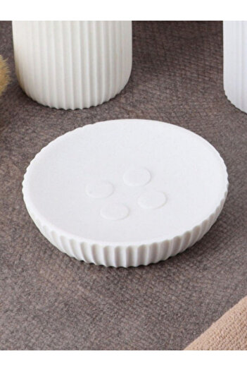 Tendance Elegant Design Round Ribbed Resin Soap Dish