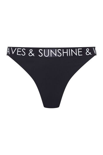 Bloovii Bikini Bottom High Leg Brazilian Brief Wide Band with Text 90s Style | Summervibes