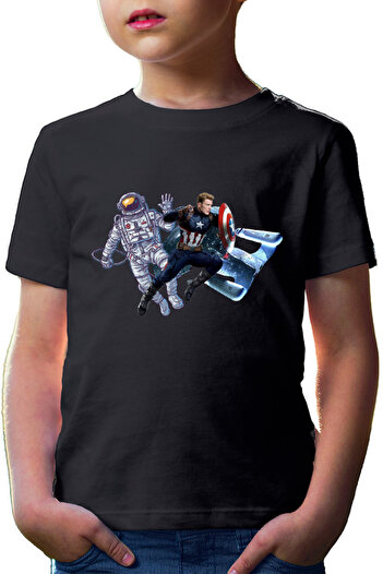 OEM Kids T-shirt Captain America Astronaut NASA Star Trek Space Ship Shield