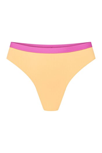 Bloovii Bikini Bottom High Leg Brief Two-Color Smooth Matte Fabric | Miamibeach