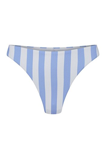 Bloovii Bikini Bottom High Leg Brazilian Brief Textured & Striped Retro Style | Mallorca