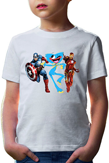 OEM Tricou copii Huggy Wuggy Captain America Ironman Funny Team Scary