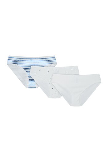 ESOTIQ Women's Classic Panties Set 3-Pack Cotton & Elastane Briefs Plain & Patterned | Mia-Mia